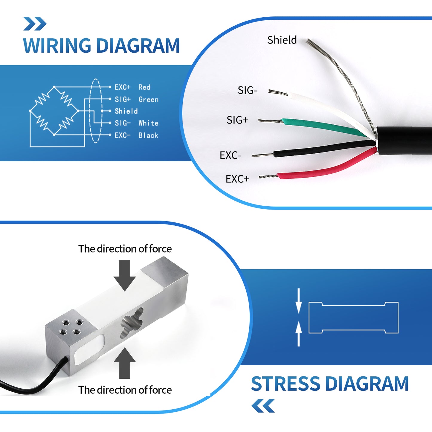 A6L2 - Beam Type Load Cell Scale Sensor Range 100-350KG -150mm*40mm*35mm