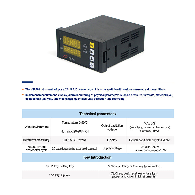 Load Cell Sensor Indicator Digital Display AC195-242V - B2A6