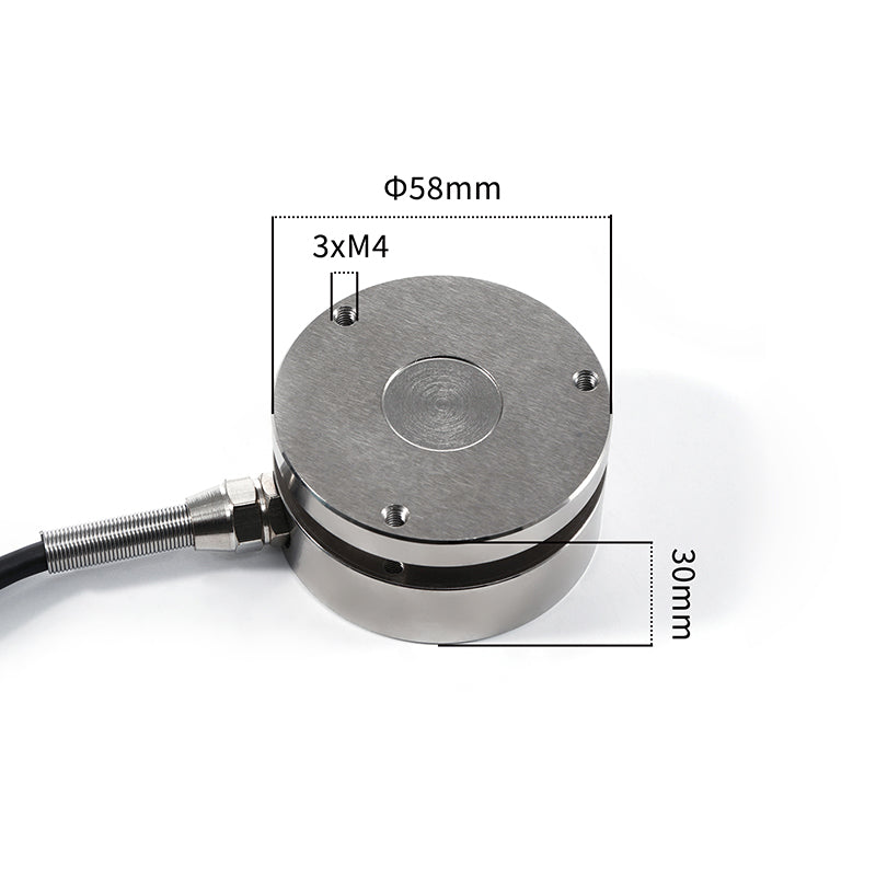 Sensor de celda de carga tipo fuelle, rango de medición de 10 kg a 5 t, Φ58 mm x 30 mm - A1M3