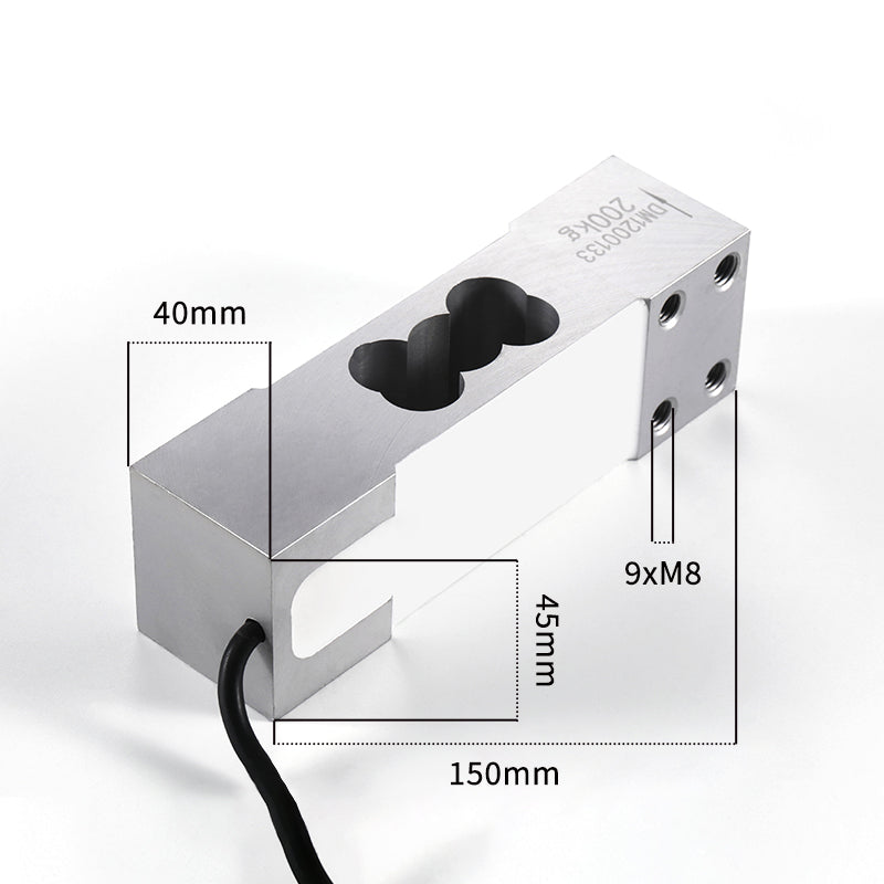 Sensor de celda de carga tipo viga Rango 0-200 kg 150 mm x 45 mm x 40 mm - A6L3