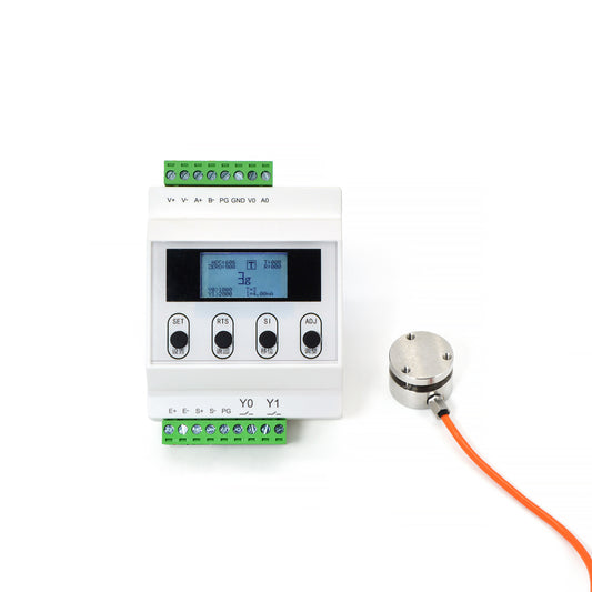 Load Cell with Amplifier Readout Display Sensor Transmitter Test Compression Force Weight Pressure Modifiable Display Unit English Interface Output RS-485 0-5V 0-10V 4-20mA (0-500KG with Amplifier)