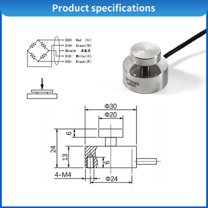 Micro Load Cell Bellows Type Range 100kg-1000kg Φ30mm*24mm - A1M10