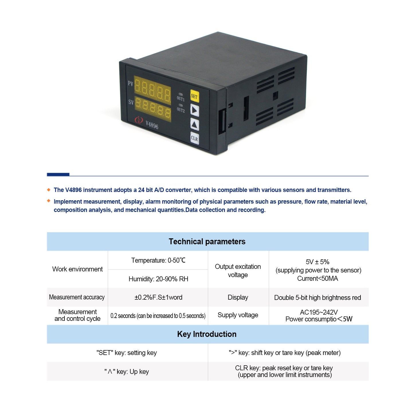 B2A6 - Load Cell  Sensor Display with Dual Relay Sets AC 90-240V