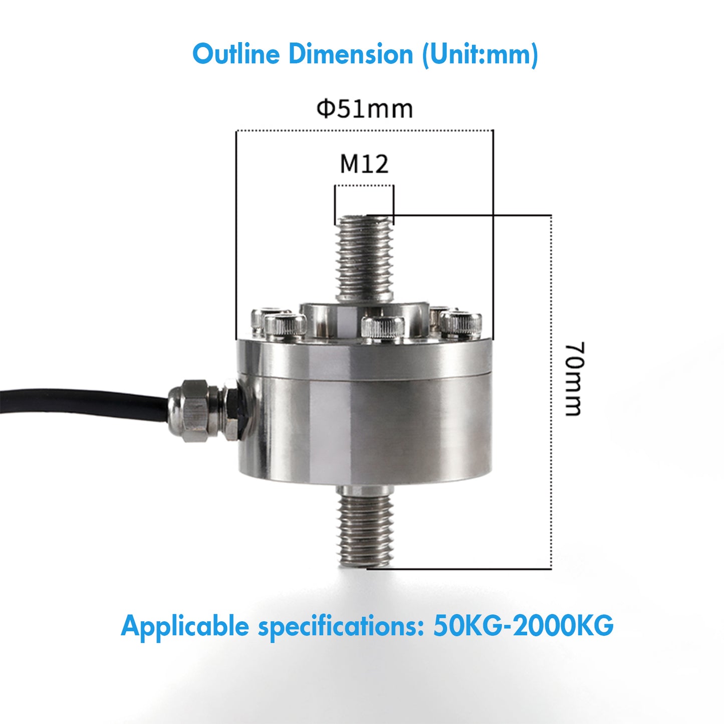 Pull-Rod Capsule Load Sensor -Range 50kg-2000kg -A4M5-QLLG-51