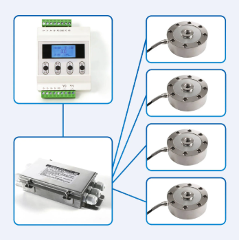 4pcs A1F1 LOAD CELL with the junction box and display.