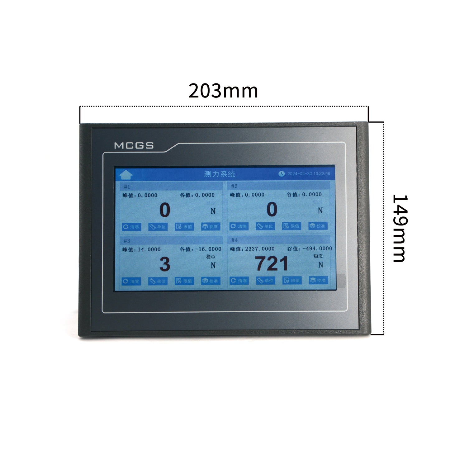 Four-Channel Load Cell Sensor Force Meter Indicator Display LED Touch Operation English Interface Connect 1-4 Sensors