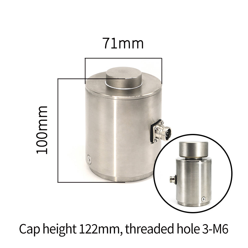 Sensor de peso de celda de carga tipo fuelle de columna, rango 5T-100T - A8F7