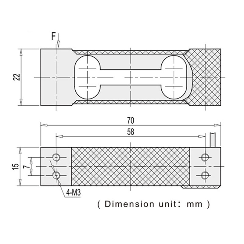 Sensor de báscula de celda de carga de plataforma Rango de 5 a 20 kg 70 mm x 22 mm x 15 mm - A6L4