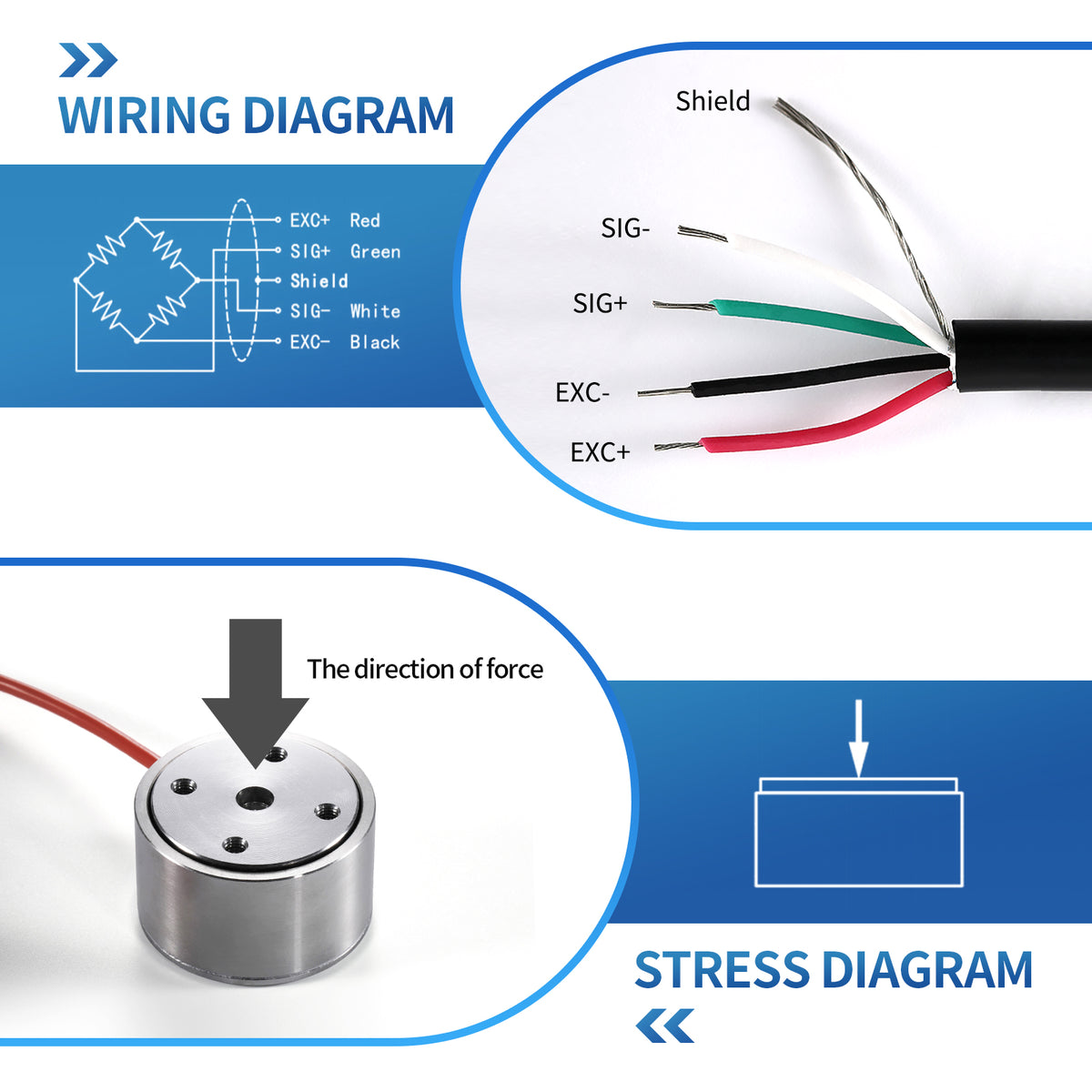 Below. Type Bellow Type Load Cell Weigh Force Sensors Range 5kg-2T -Φ41.2mm*25mm ...