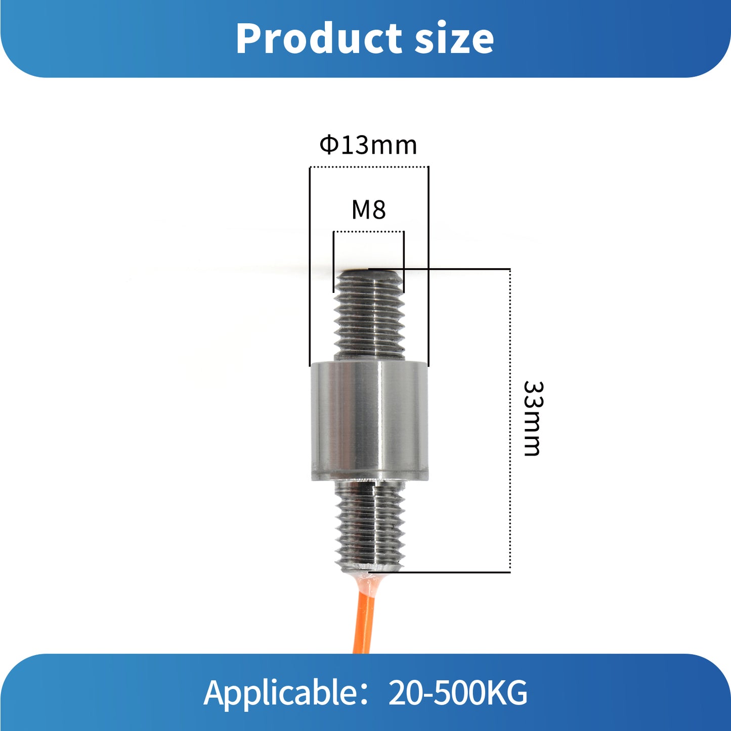 Mini Load Cell Sensor Test Tension Compression Range 10kg-500kg Φ13mm*33mm - A4M9