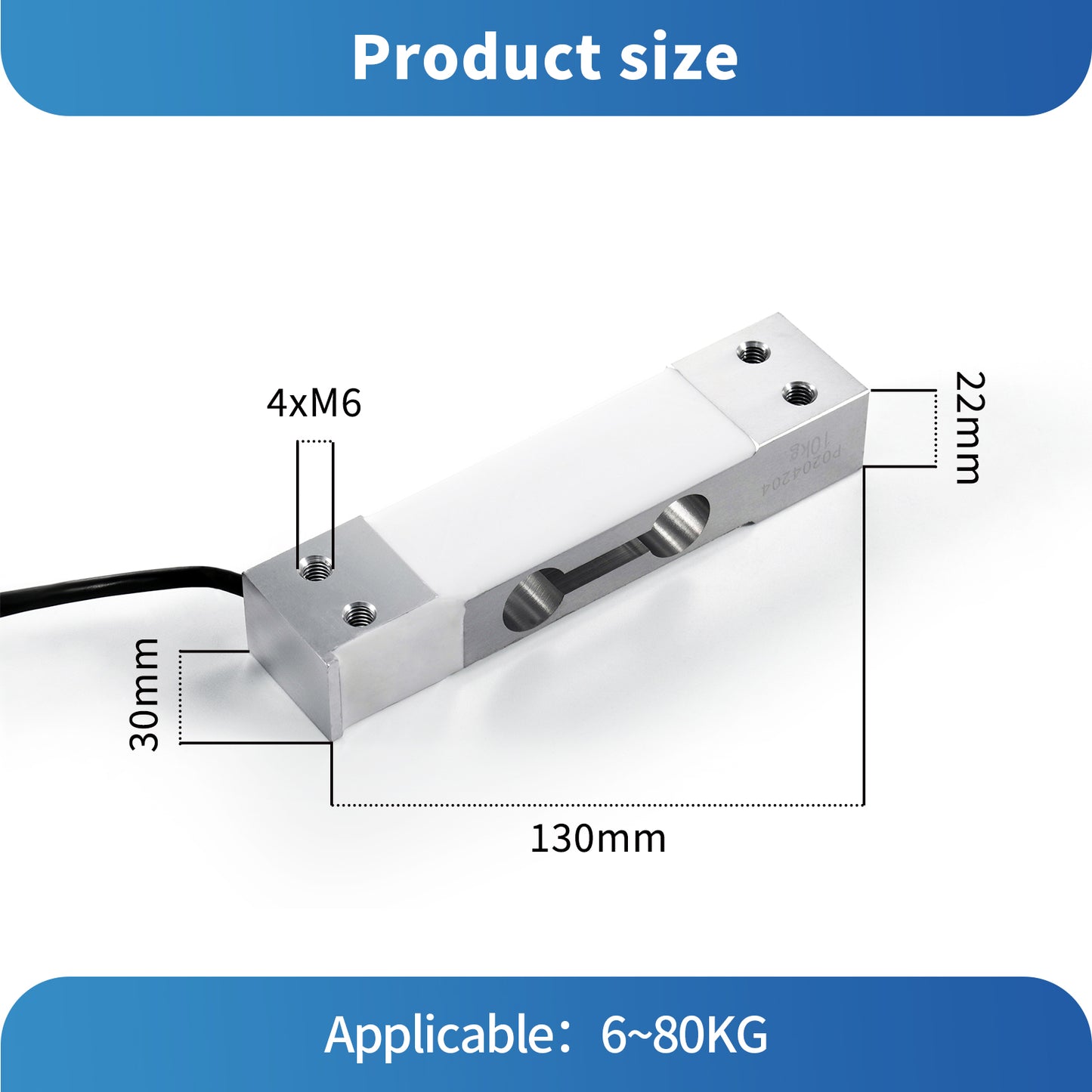 Beam Type Load Cell Scale Sensor Range 6-80KG  130mm*30mm*22mm - A6L1