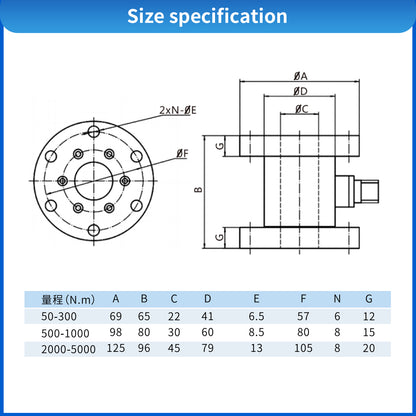 Static torque Sensors Static Torque Sensor Torsion Load Cell Industrial Rotary Torsional Non-Continuous TheTorque Force Measurin