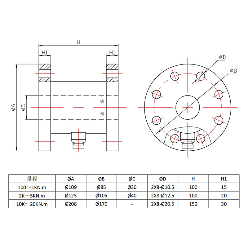Static torque Sensors Static Torque Sensor Torsion Load Cell Industrial Rotary Torsional Non-Continuous TheTorque Force Measurin