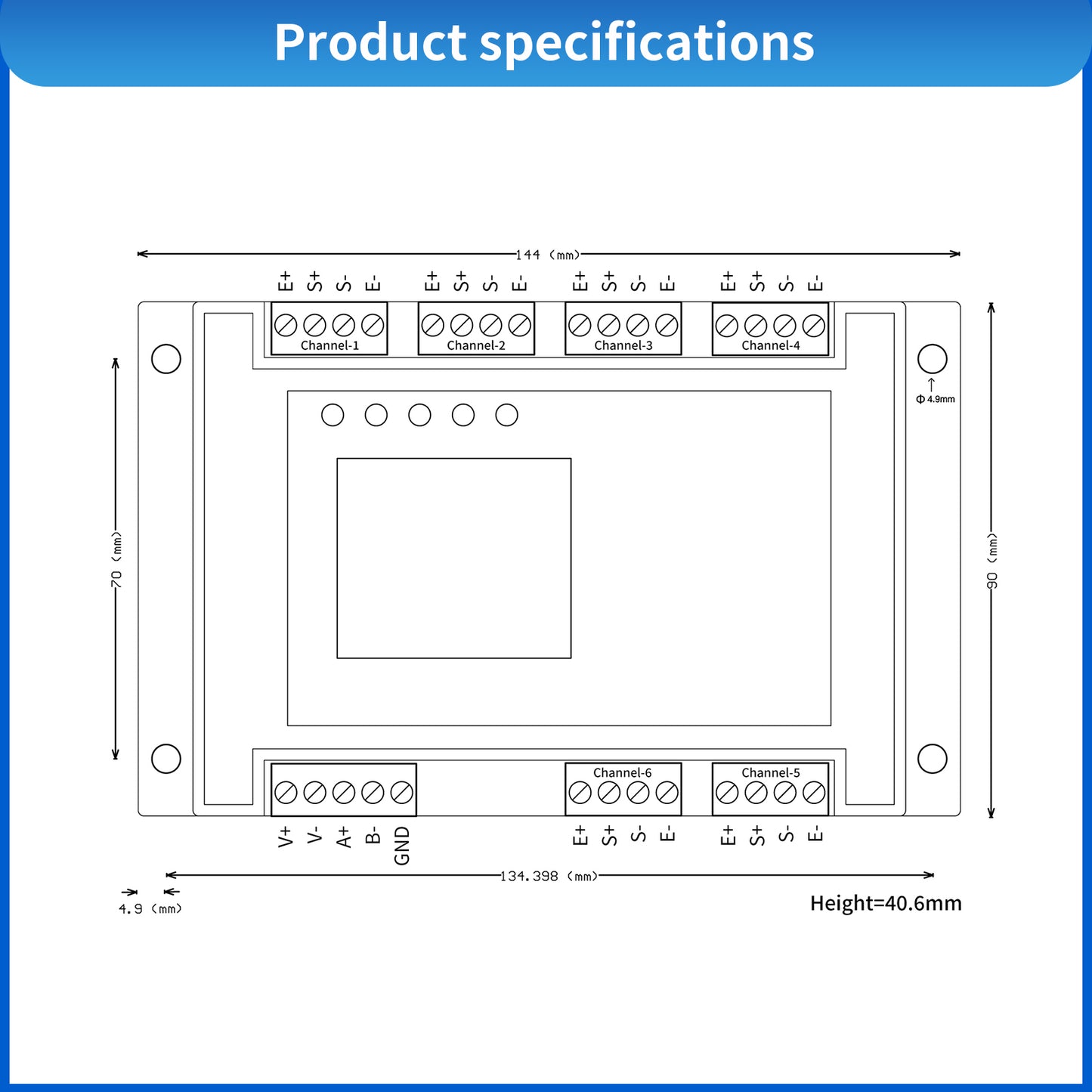 Six Channel Sensor Data Acquisition Module RS485 Modbus RTU